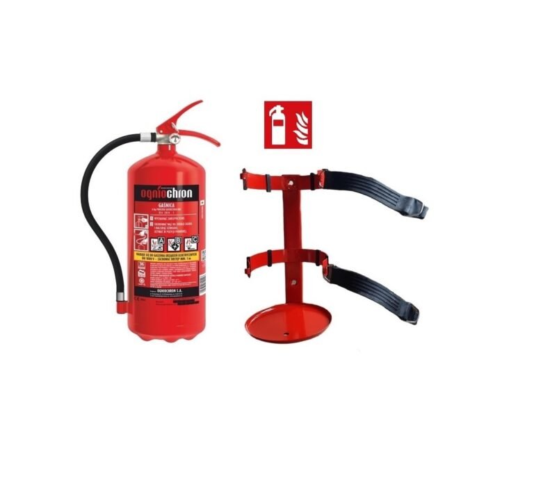 Gaśnica proszkowa 6 kg ABC /E + wieszak - kombajn, maszyny, BHP