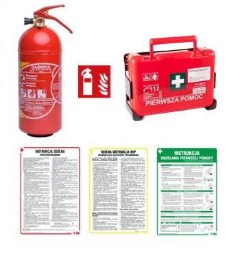 Zestaw dla firm PPOŻ BHP Gaśnica 2 kg Apteczka DIN 13157