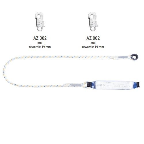 AW170/LB101 - Amortyzator bezpieczeństwa z linką i zatrzaśnikami AZ002, AZ002