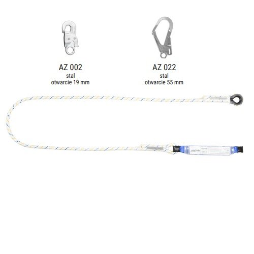 ABM/LB101 - Amortyzator bezpieczeństwa z linką i zatrzaśnikami AZ002, AZ022