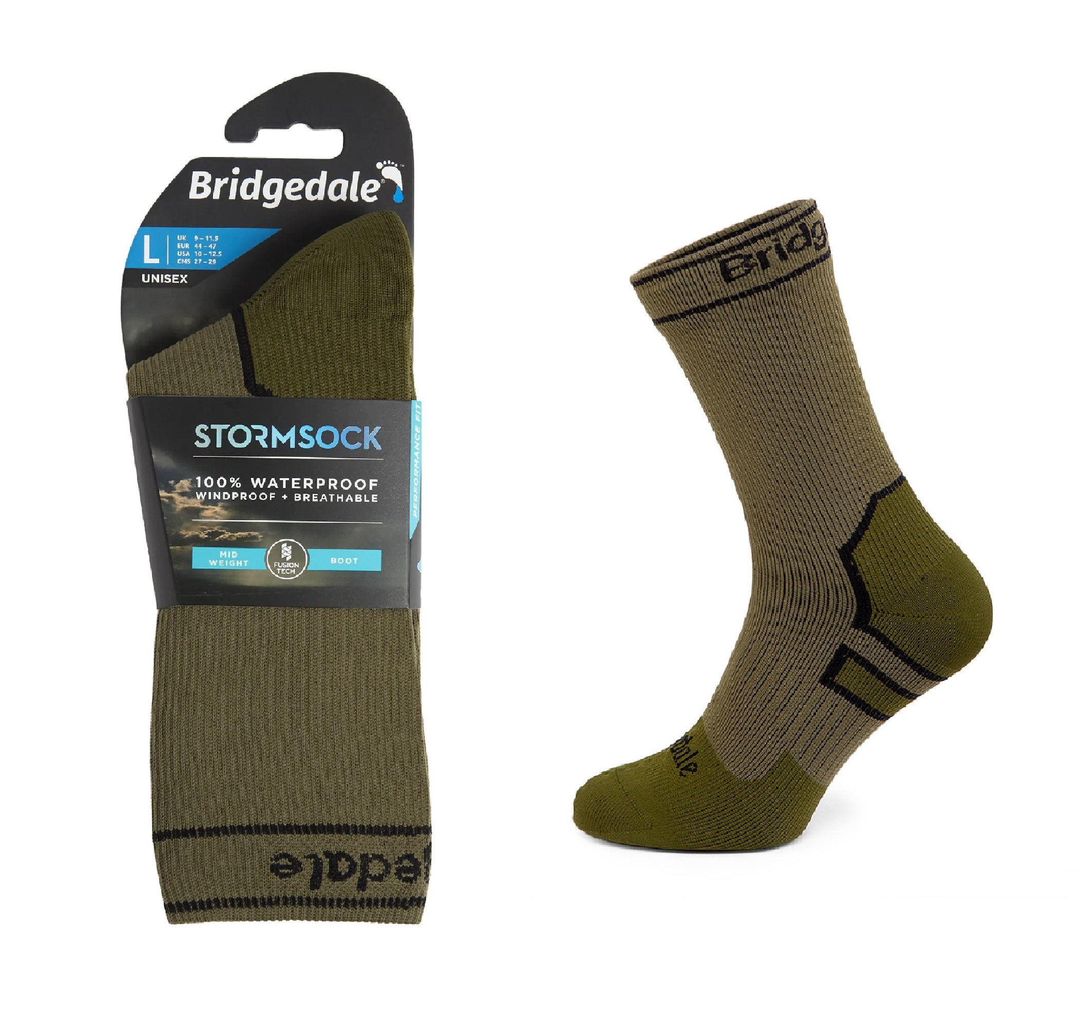 Skarpety Bridgedale STORM SOCK MW BOOT kha/oli M