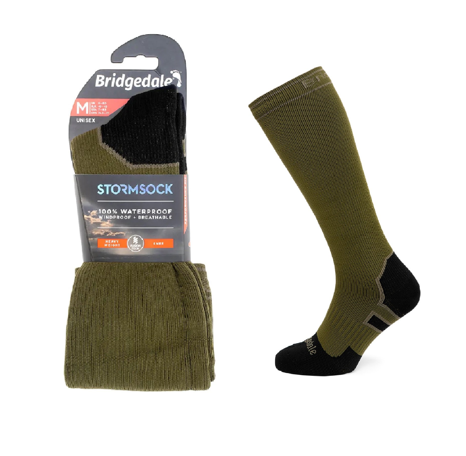 Skarpety Bridgedale STORM SOCK HW KNEE oli/blk L