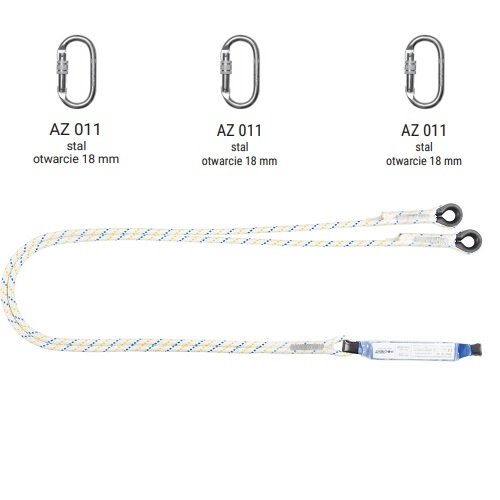 ABM/LB102 - Amortyzator bezpieczeństwa z podwójną linką i zatrzaśnikami AZ011, AZ011, AZ011
