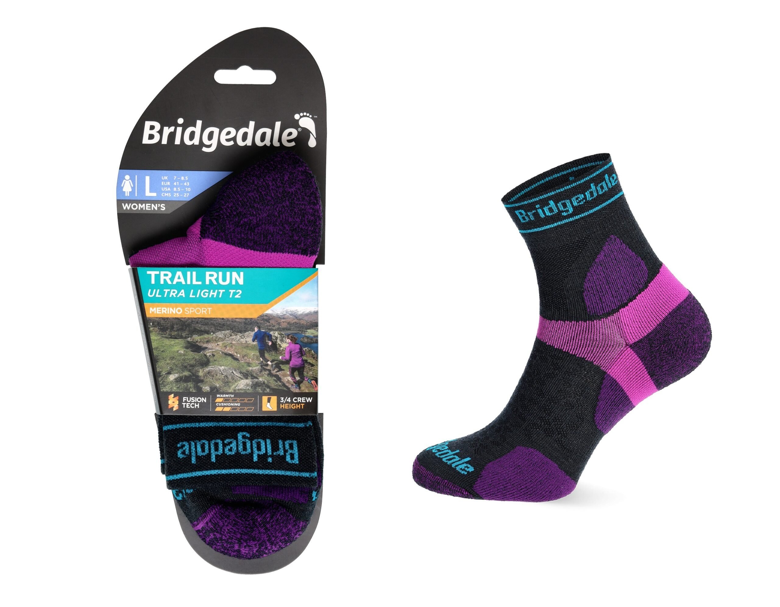 Skarpety Bridgedale UL T2 MERINO 3/4 LD charcoal L