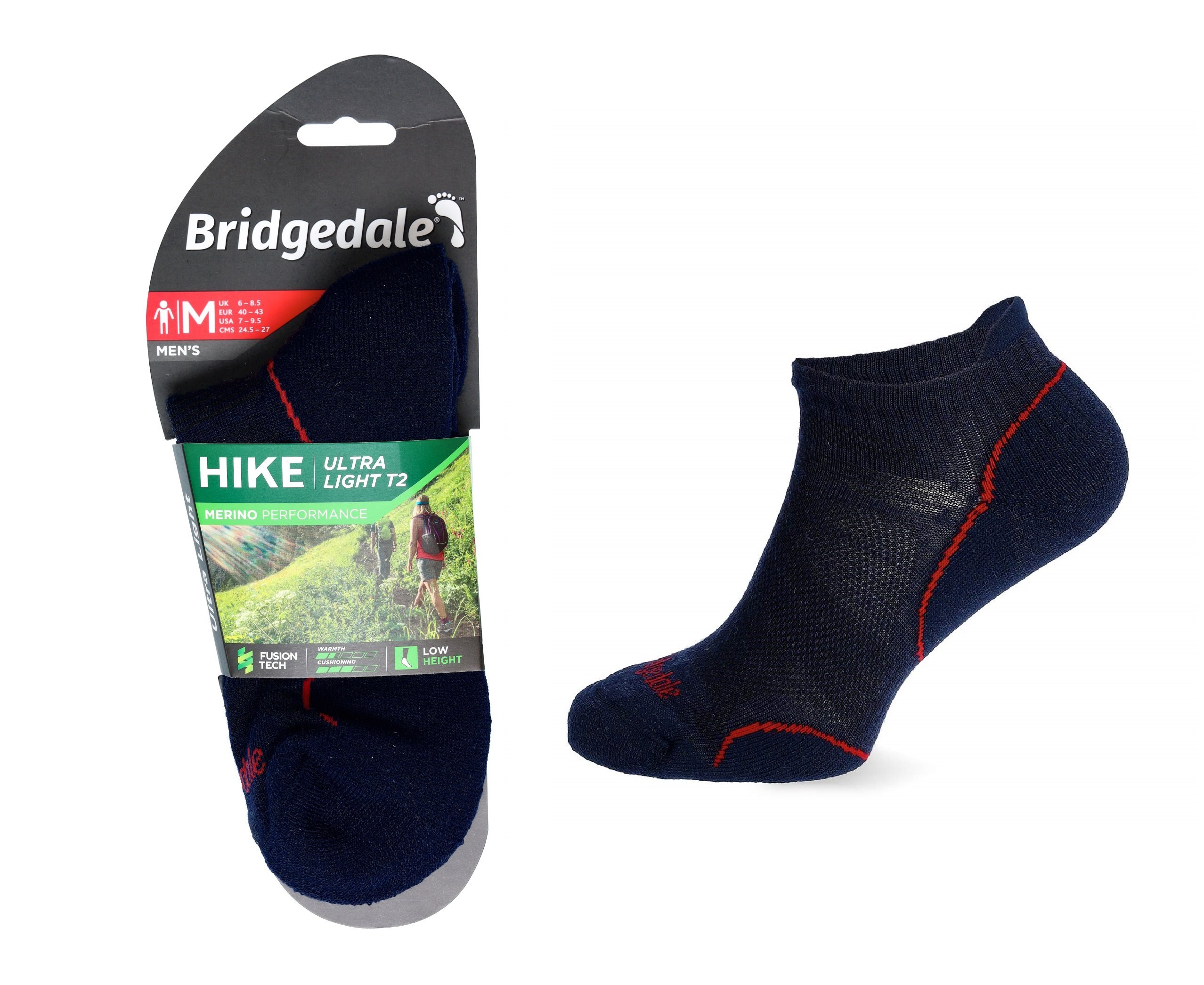 Skarpety Bridgedale UL T2 MERINO PERFOR, navy XL