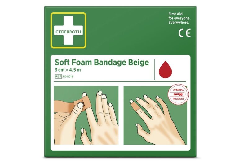 Bandaż piankowy beżowy Cederroth Soft Foam Bandage 3 cm x 4,5 m REF 51011018