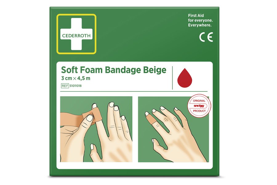 Bandaż piankowy beżowy Cederroth Soft Foam Bandage 3 cm x 4,5 m REF 51011018