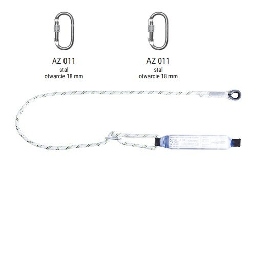 AW170/LB100 - Amortyzator bezpieczeństwa z linką regulowaną i zatrzaśnikami AZ011, AZ011