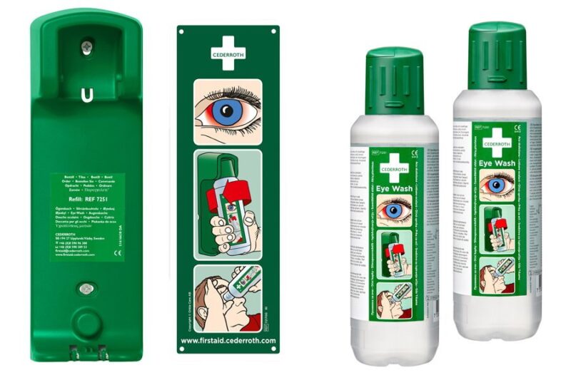 Płuczka do oczu Cederroth Eye Wash 2 x 500ml dwupak + Uchwyt REF 7200
