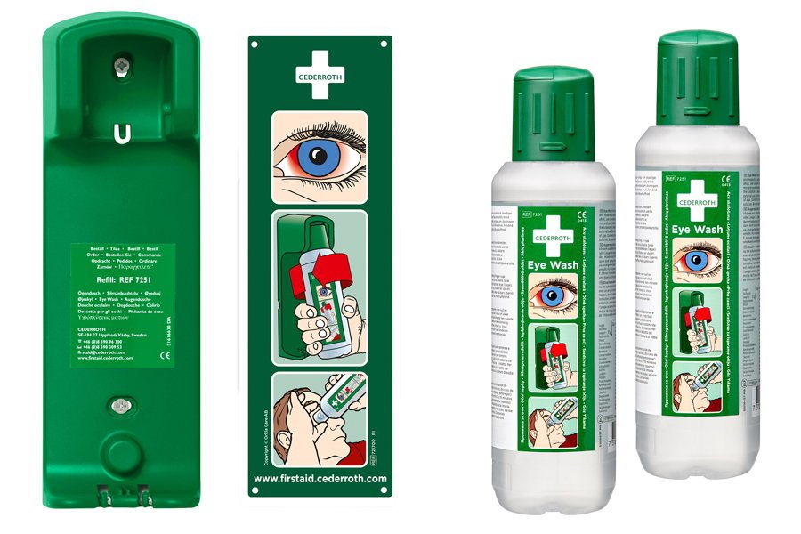 Płuczka do oczu Cederroth Eye Wash 2 x 500ml dwupak + Uchwyt REF 7200