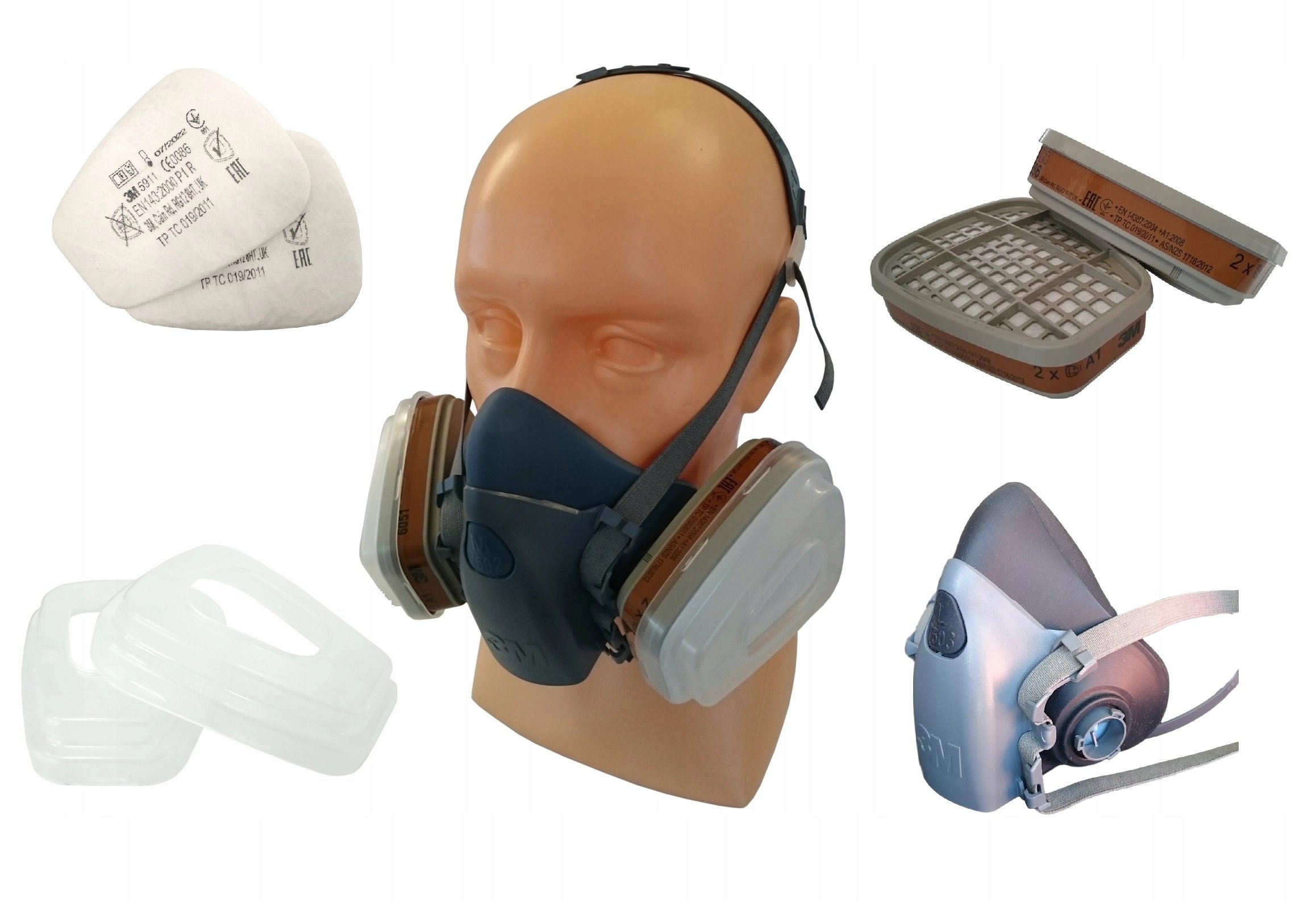 Półmaska, Maska Lakiernicza 3M + komplet filtrów!!