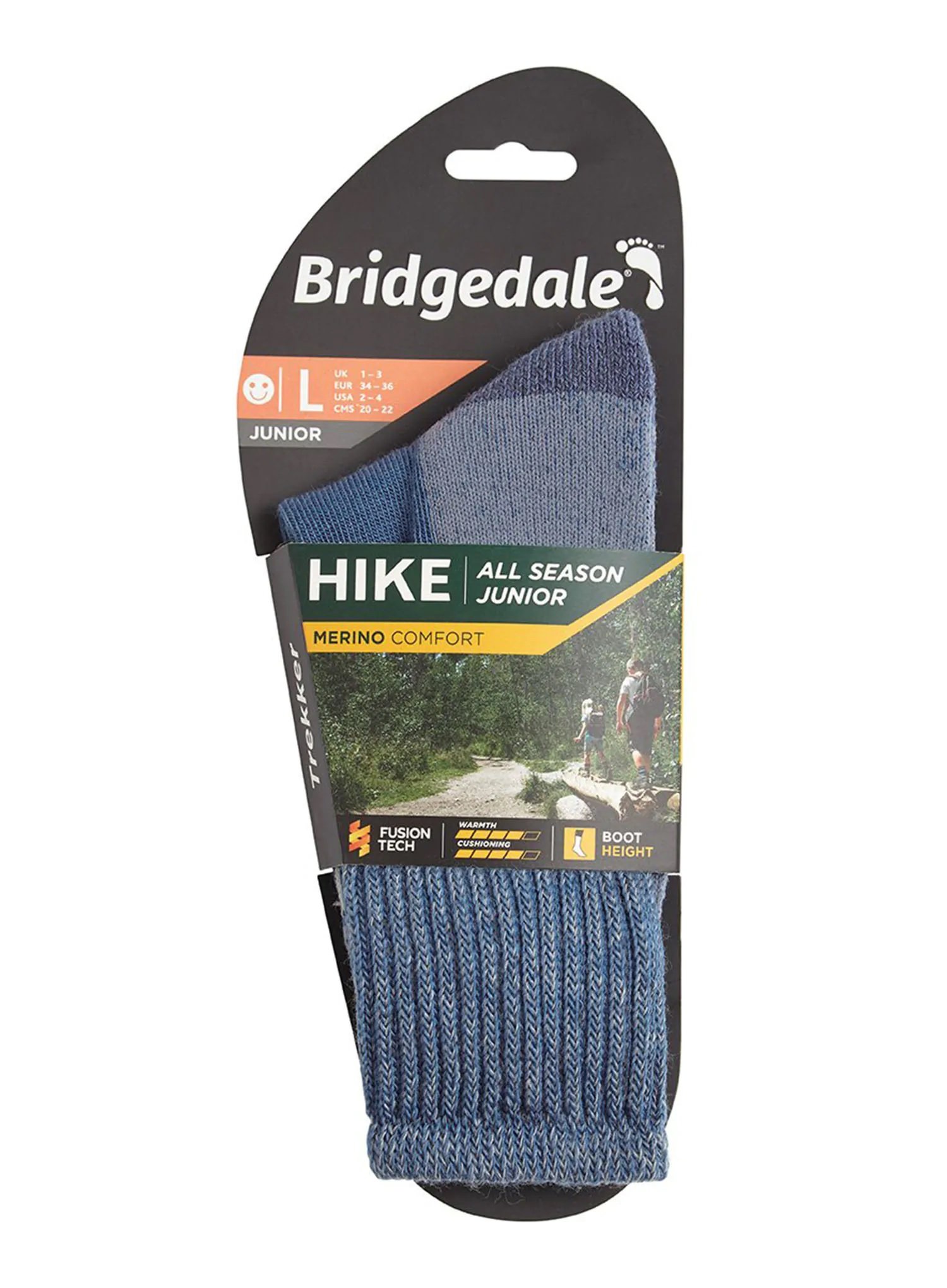 Skarpety Bridgedale HIKE JUNIOR COM s,blu M