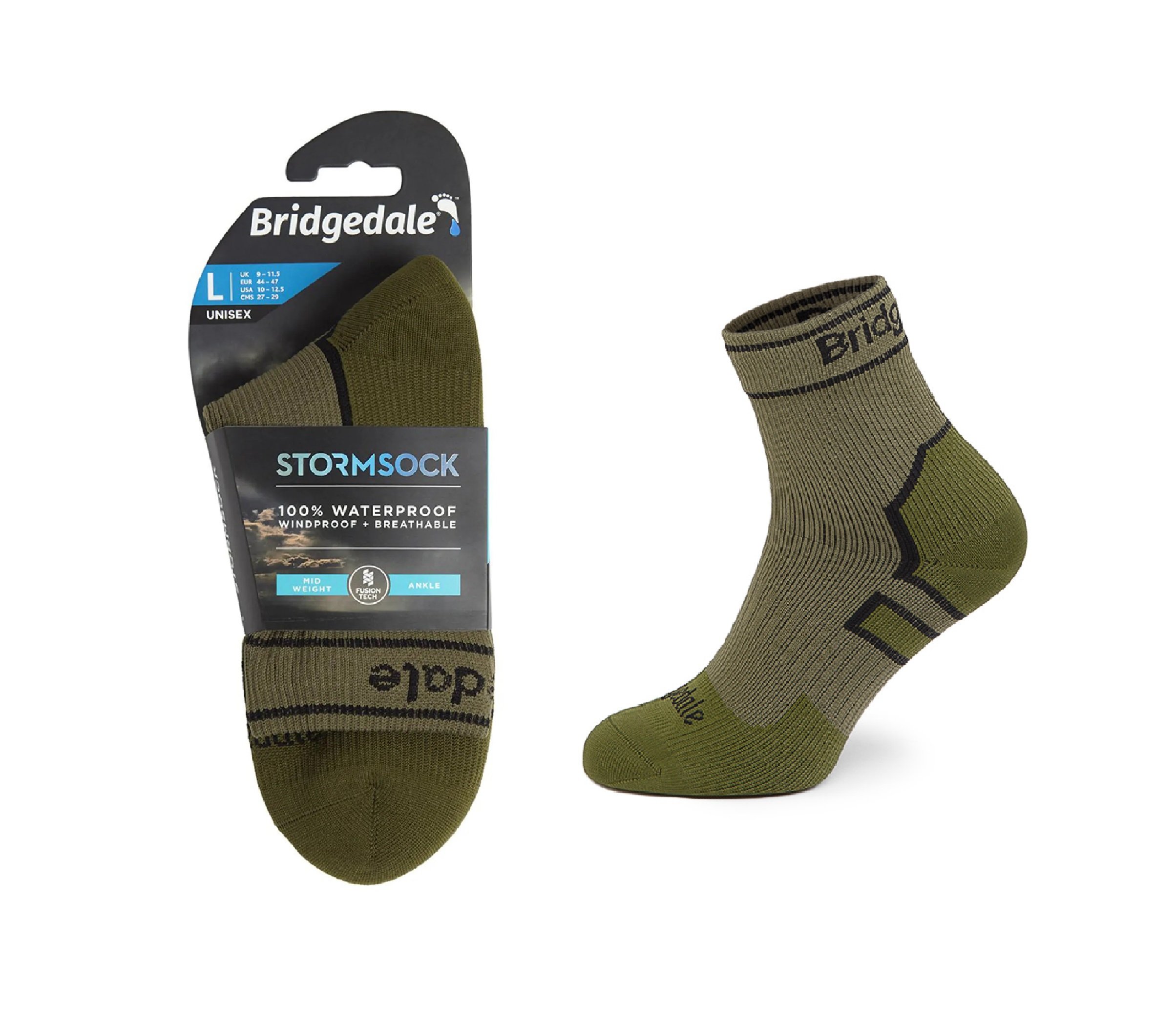 Skarpety Bridgedale STORM SOCK MW ANKLE kha/oli S