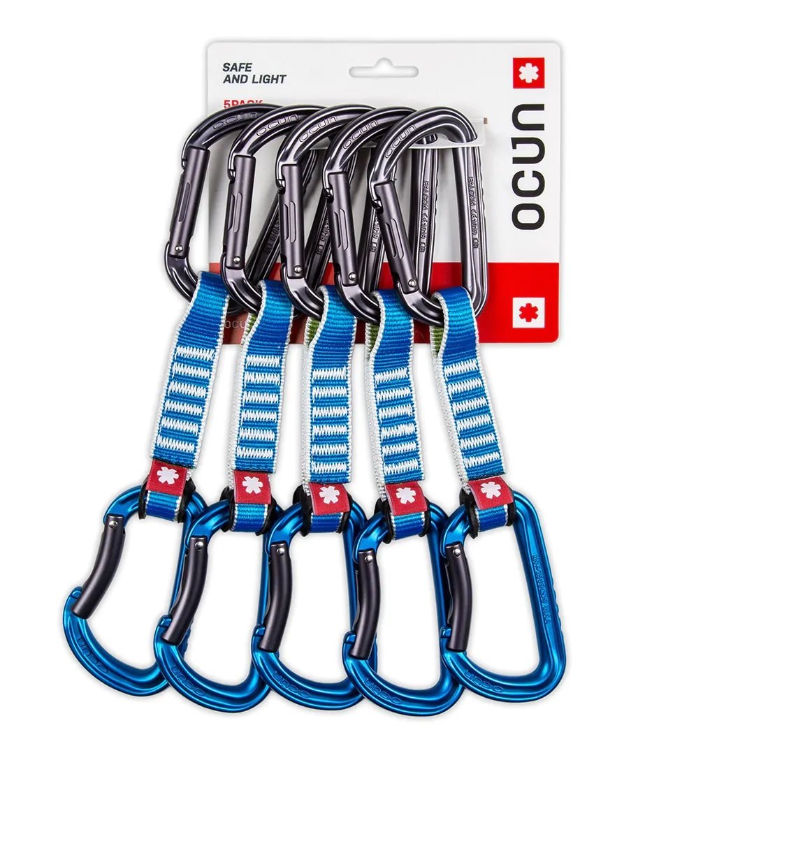 Ekspres wspinaczkowy Falcon QD Zoom PA 15/22 12 cm 5-pack – blue Ocun