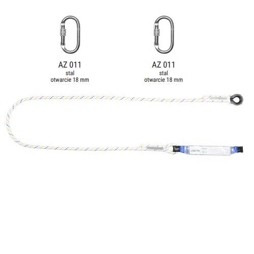 ABM/LB101 - Amortyzator bezpieczeństwa z linką i zatrzaśnikami AZ011, AZ011