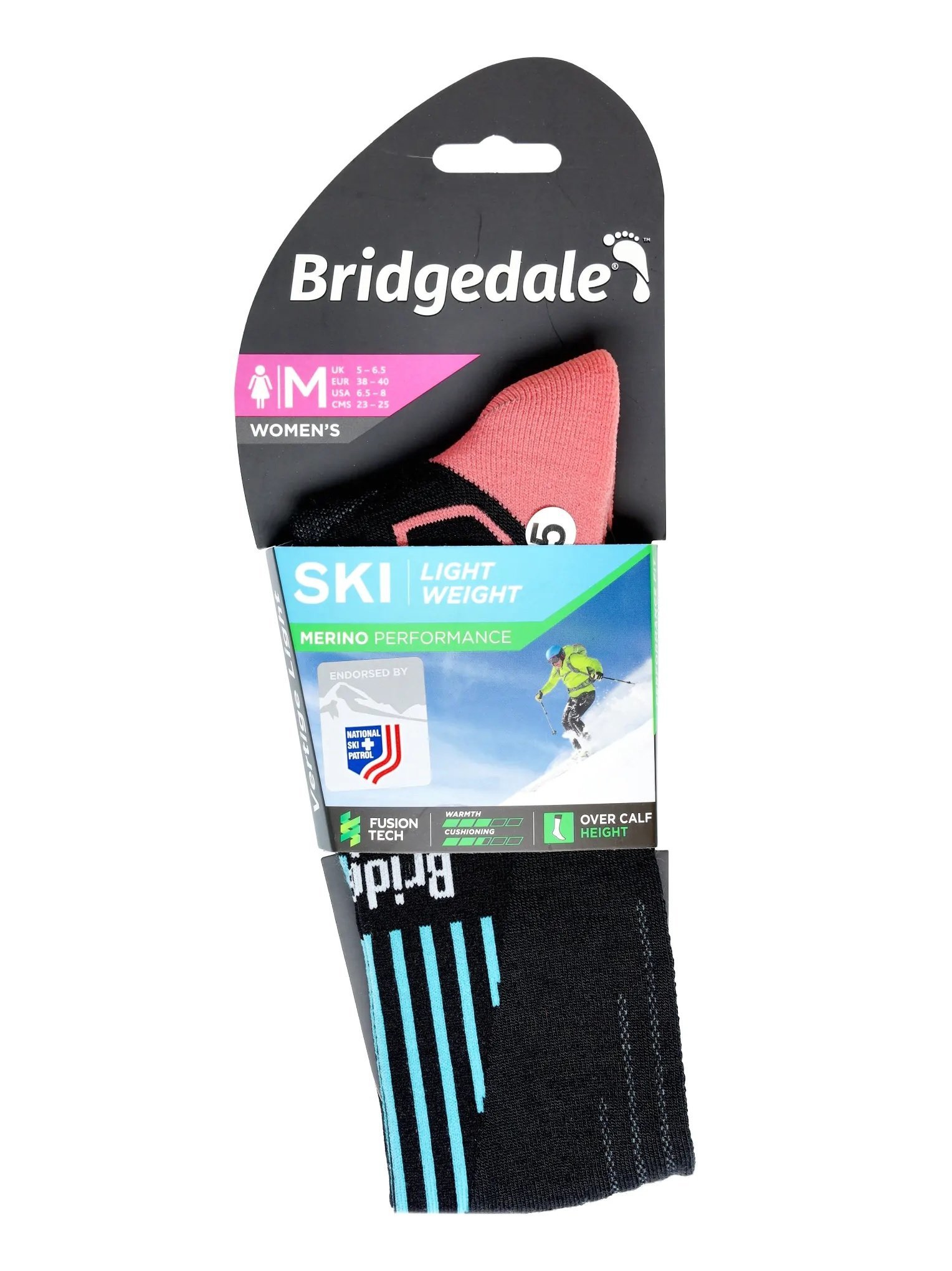 Skarpety Bridgedale SKI LW END P LD blk/coral M