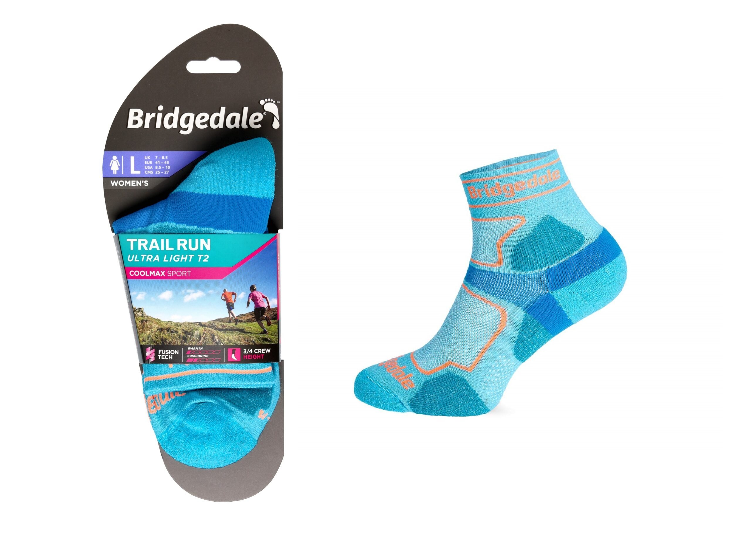 Skarpety Bridgedale UL T2 COOLMAX 3/4 LD blue S
