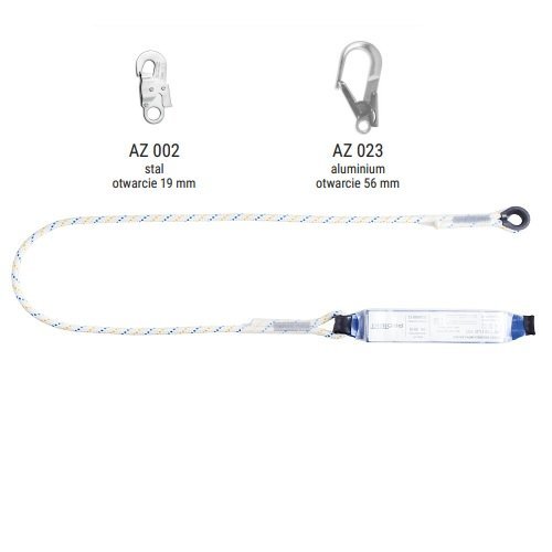 AW170/LB101 - Amortyzator bezpieczeństwa z linką i zatrzaśnikami AZ002, AZ023