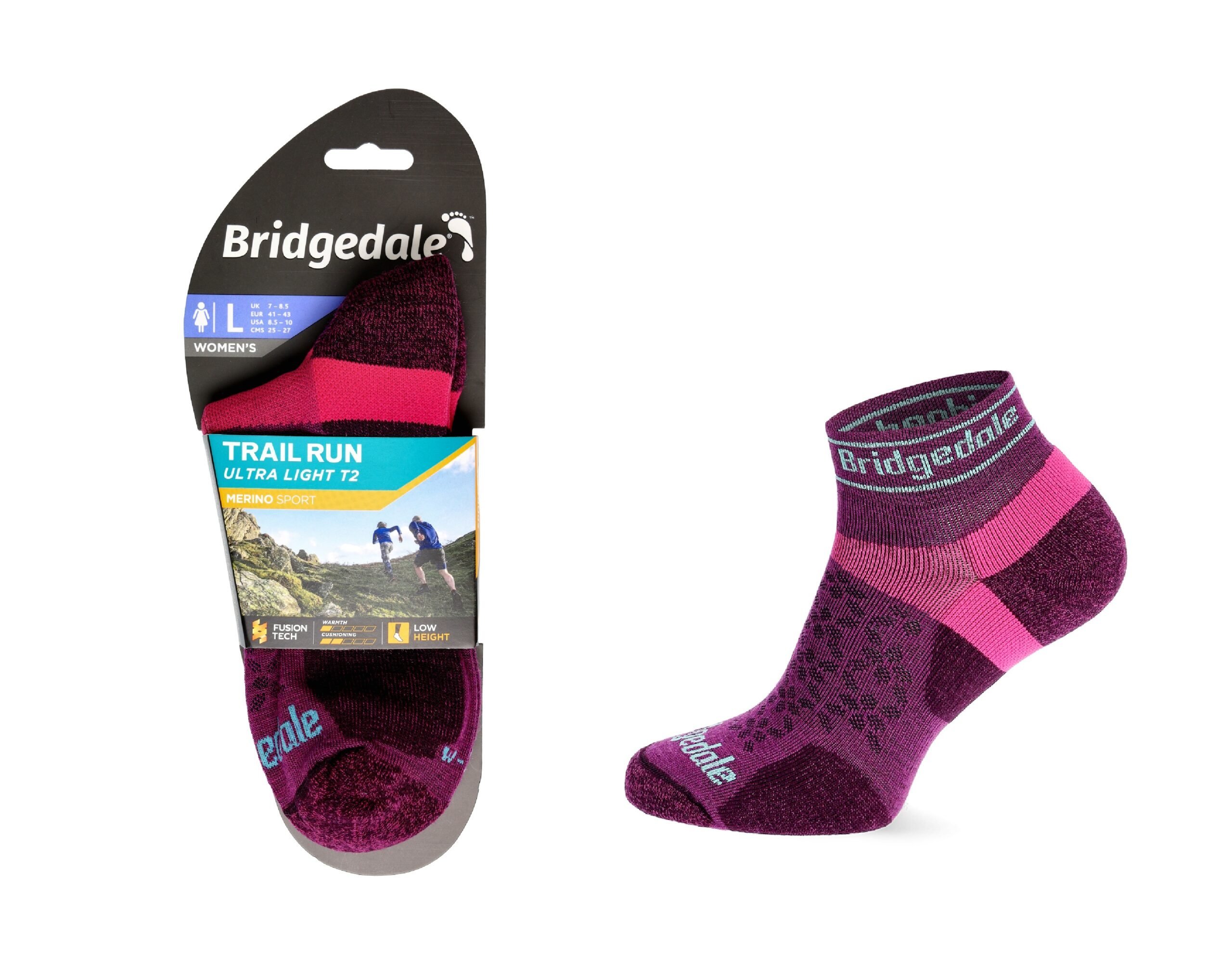 Skarpety Bridgedale UL T2 MERINO SPORT LD damson S