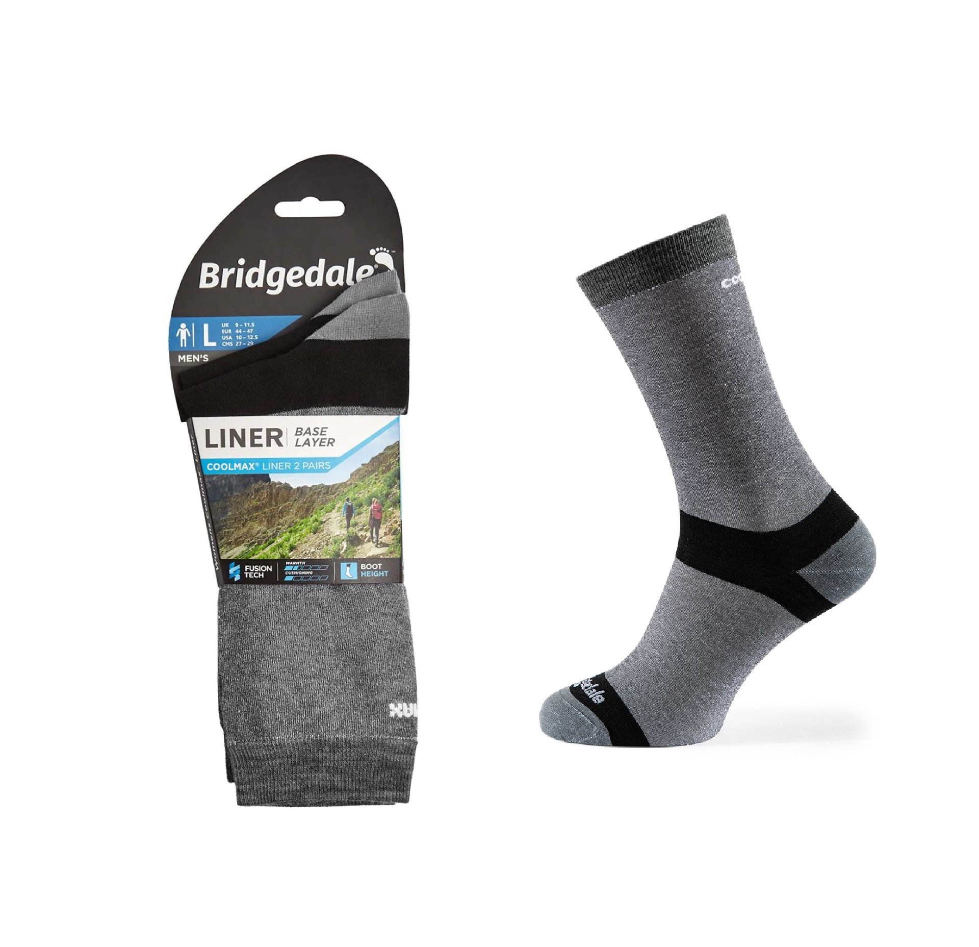 Skarpety Bridgedale LINER BL COOL 2 pary grey L