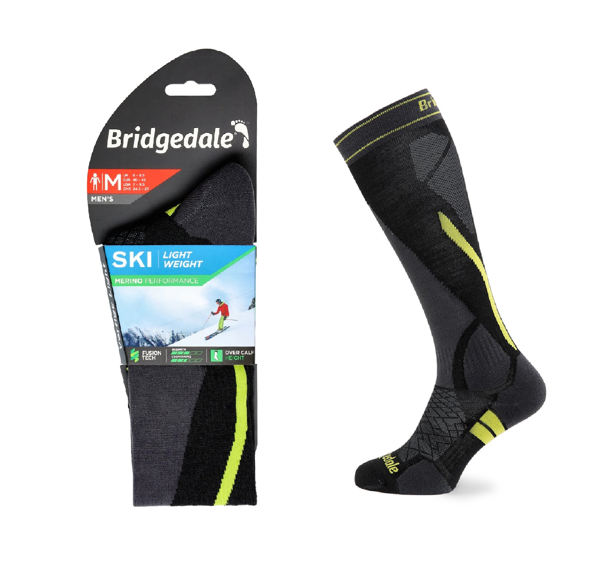 Skarpety Bridgedale SKI LW END black/lime M