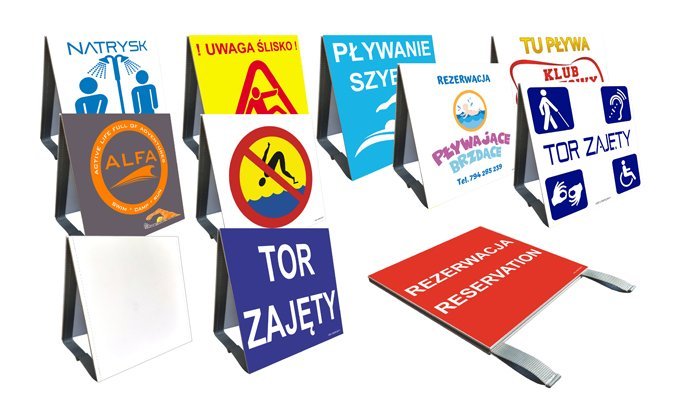 SKŁADANY ! STAND-STOJAK-POTYKACZ NA SŁUPEK 40x40 - znaki na kąpieliska