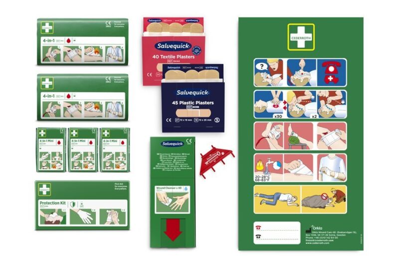 Zestaw uzupełniający do apteczki ściennej Cederroth First Aid Panel, dla art. 190900 REF 264000