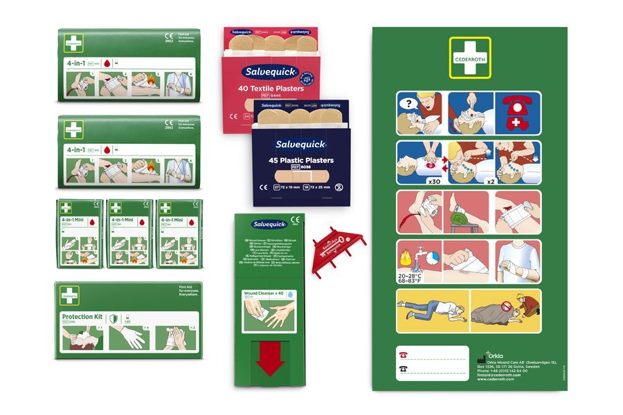 Zestaw uzupełniający do apteczki ściennej Cederroth First Aid Panel, dla art. 190900 REF 264000
