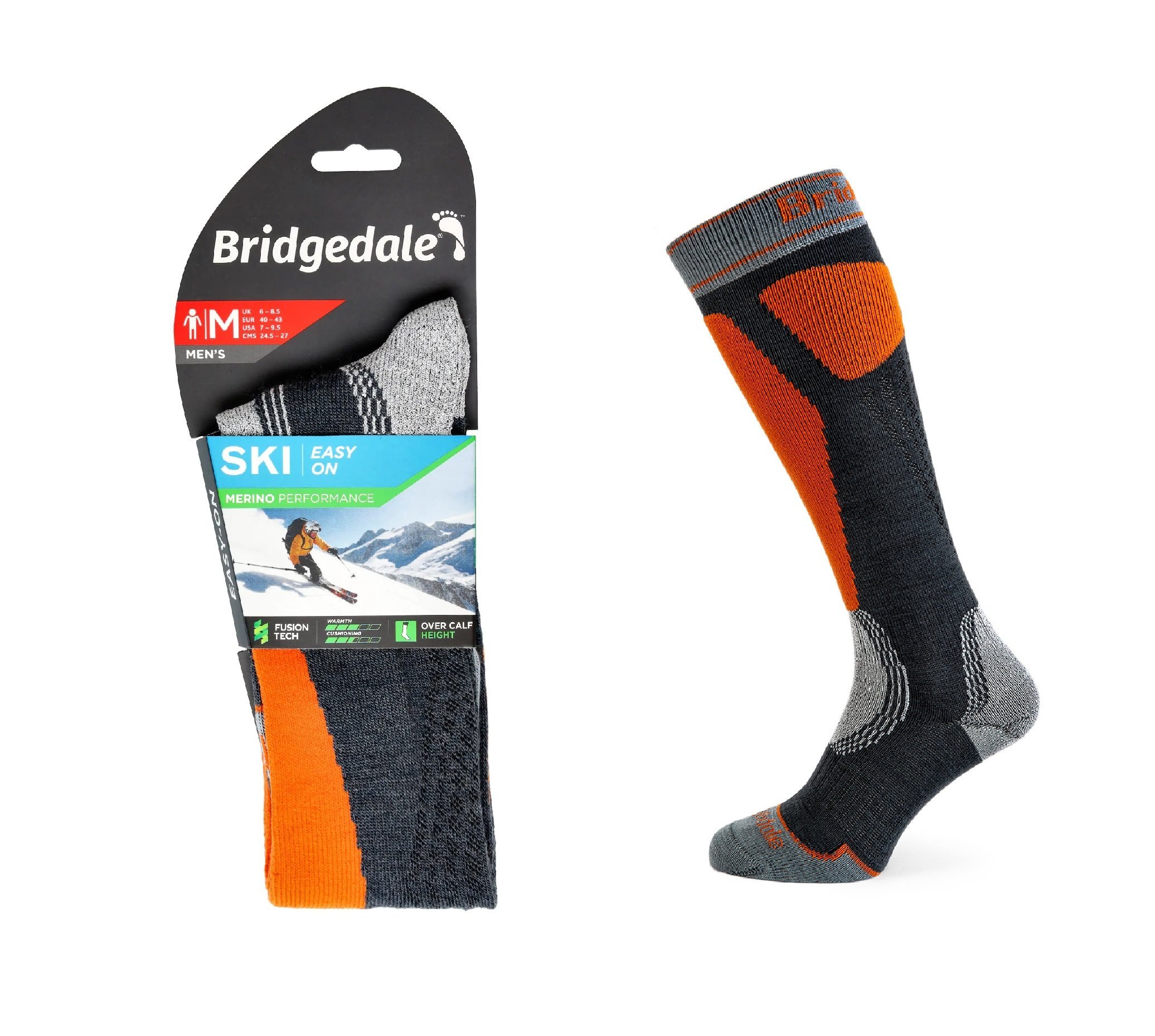 Skarpety Bridgedale SKI EASY ON END gun/orang L
