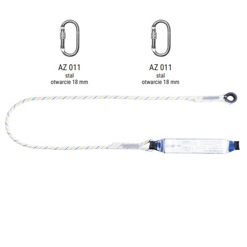 AW170/LB101 - Amortyzator bezpieczeństwa z linką i zatrzaśnikami AZ011, AZ011