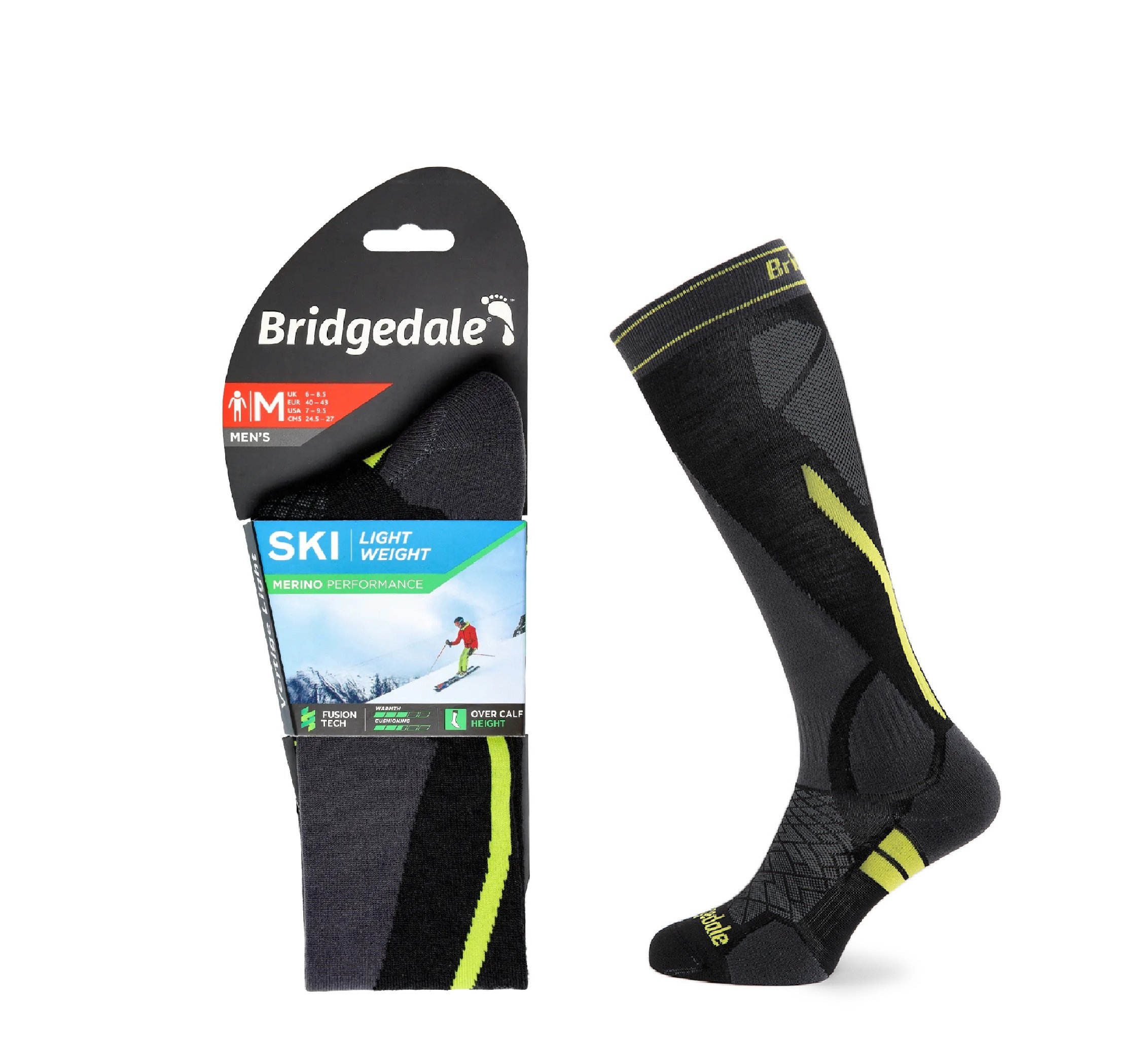 Skarpety Bridgedale SKI LW END black/lime S