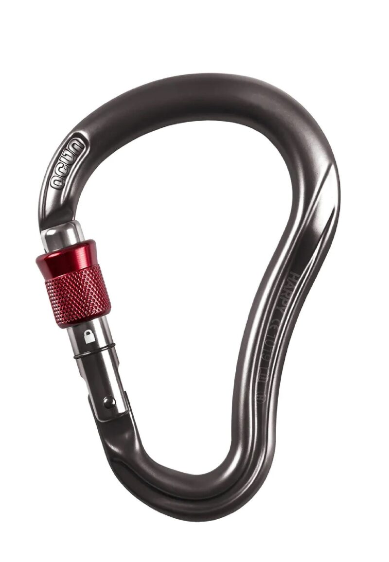 Karabinek zatrzaśnik karabińczyk Ocun HARPY HMS SCREW anthracite/red