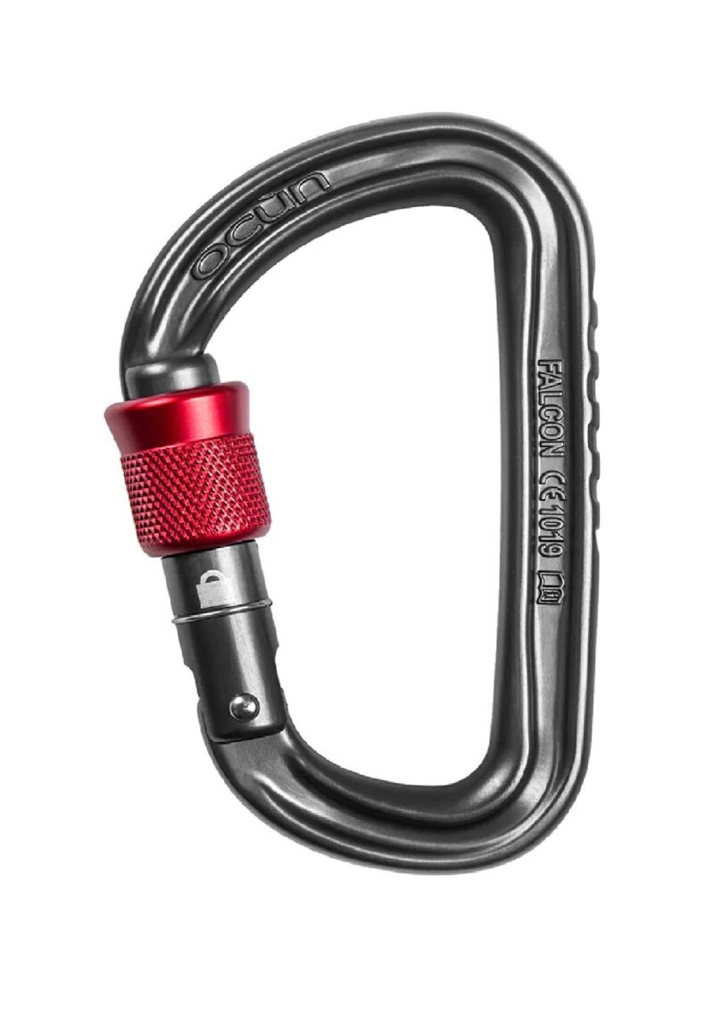 Karabinek zatrzaśnik karabińczyk Ocun FALCON SCREW anthracite/red