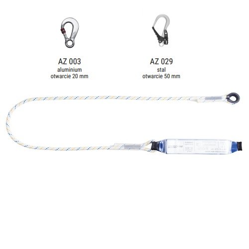 AW170/LB101 - Amortyzator bezpieczeństwa z linką i zatrzaśnikami AZ003, AZ029