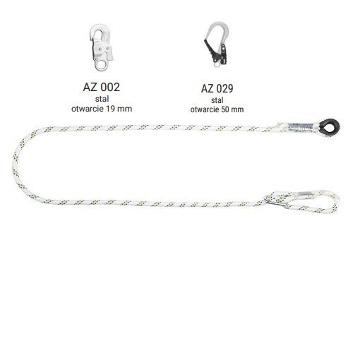 LB 100 - Linka bezpieczeństwa regulowana z zatrzaśnikami AZ002, AZ029 - dł. 1.6 m