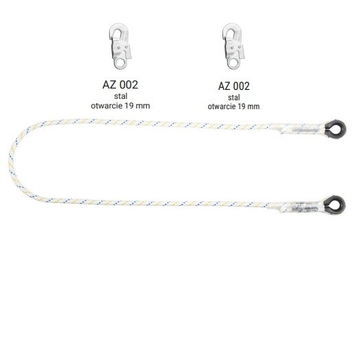 LB 101 - Linka bezpieczeństwa z zatrzaśnikami AZ002, AZ002 - dł. 2 m