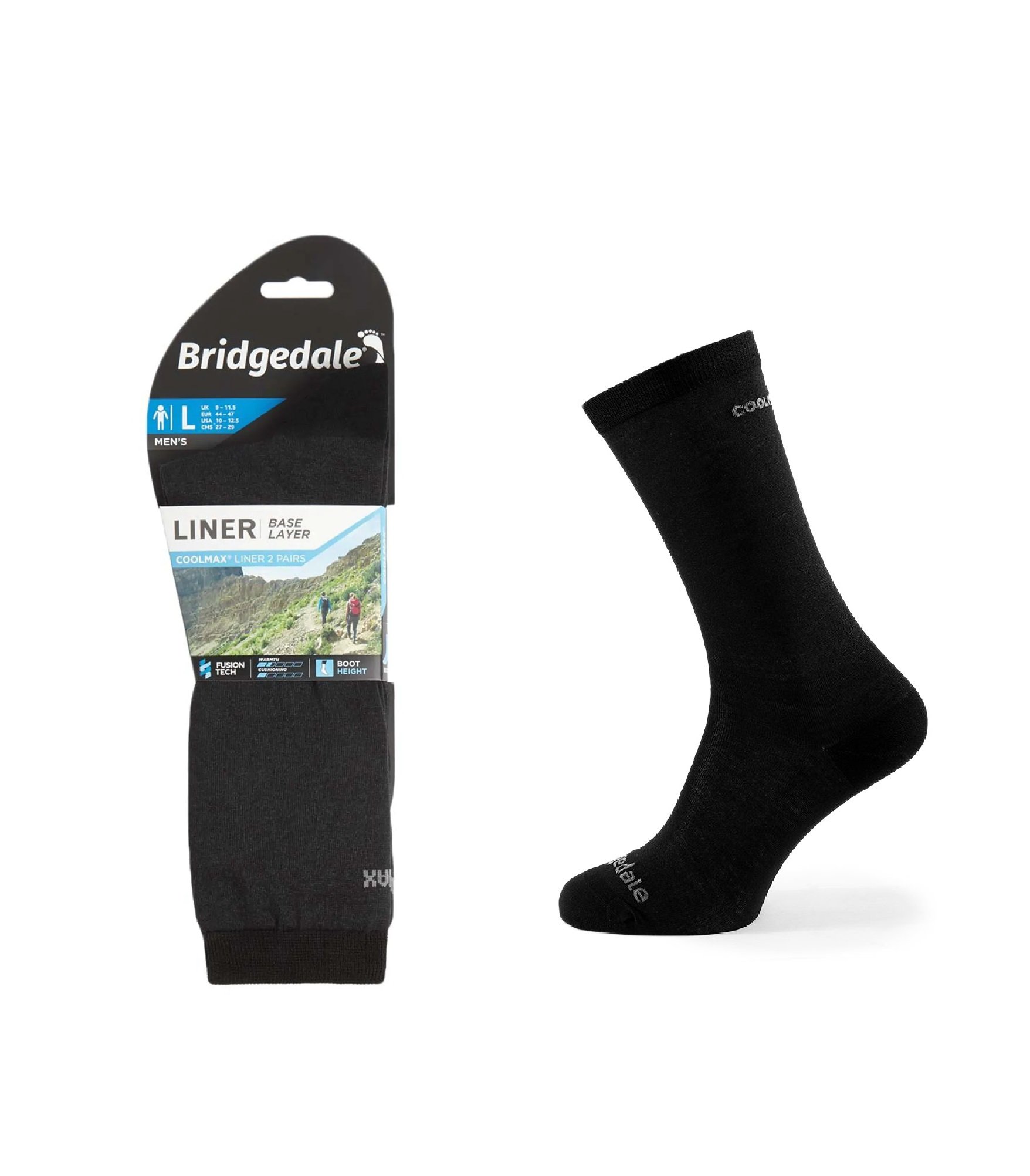 Skarpety Bridgedale LINER BL COOL 2 pary black L