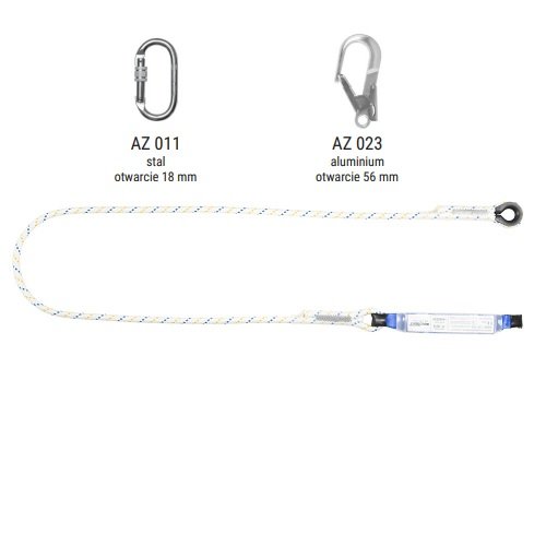 ABM/LB101 - Amortyzator bezpieczeństwa z linką i zatrzaśnikami AZ011, AZ023