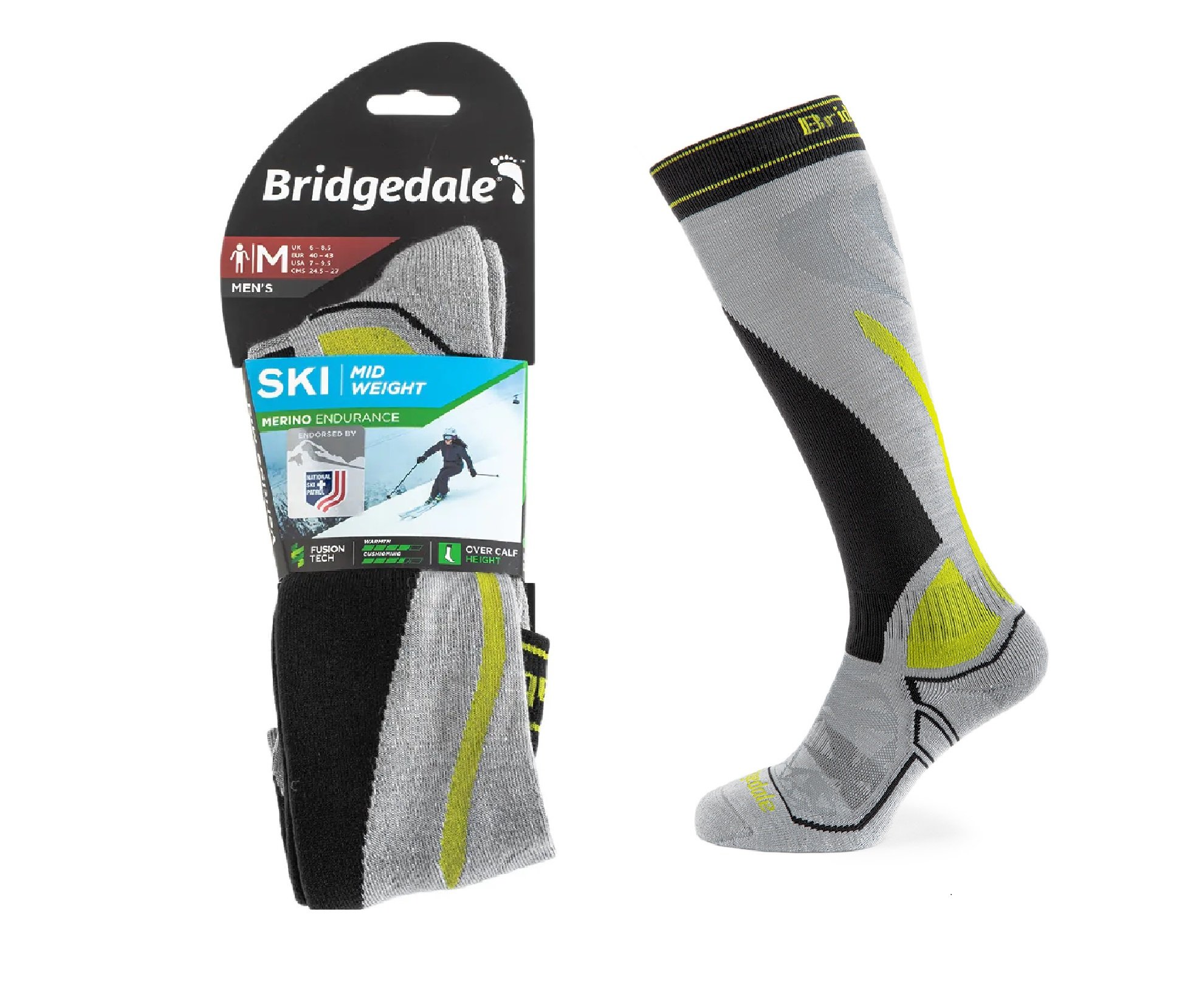Skarpety Bridgedale SKI MW END grey/graphite XL