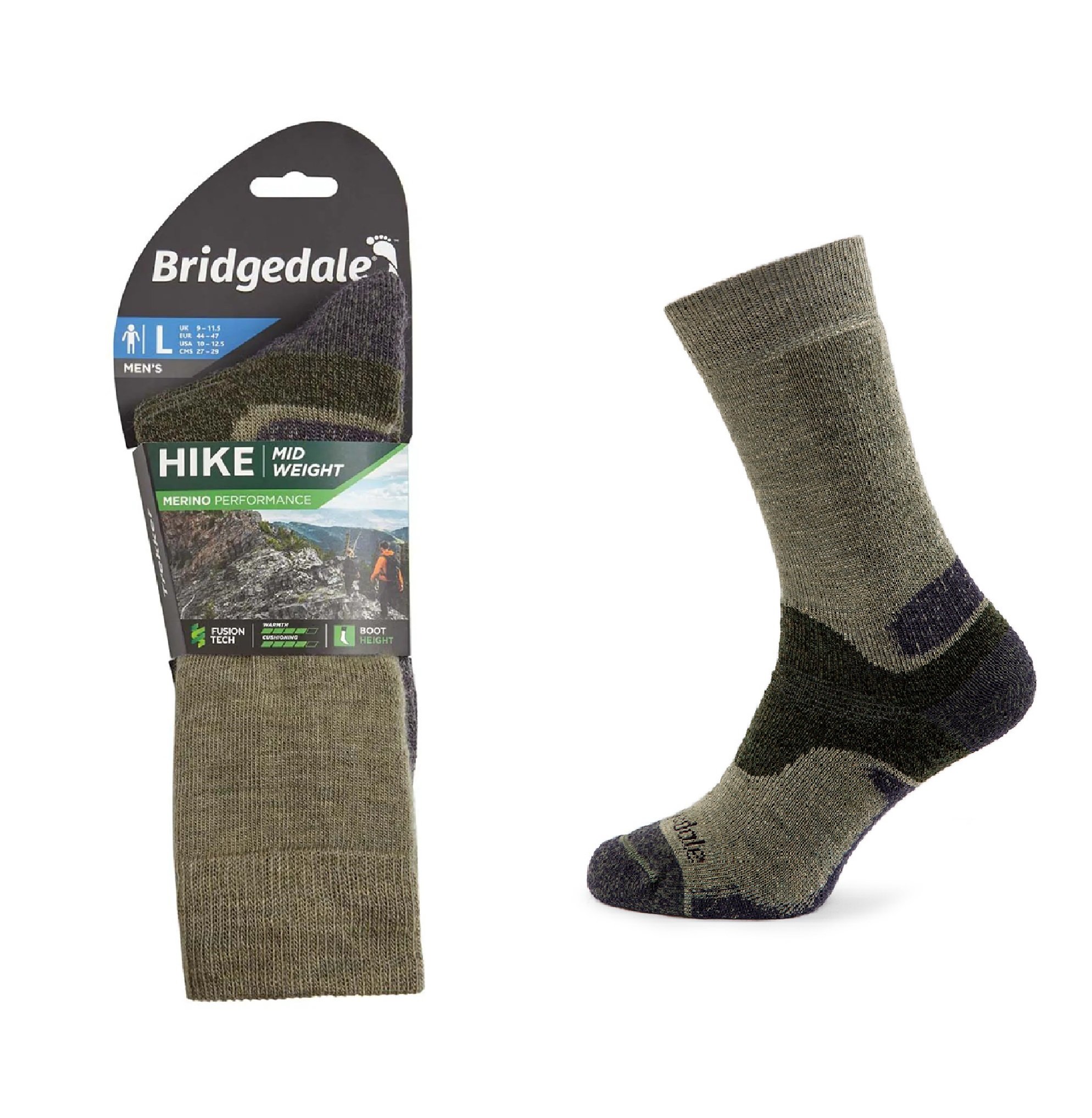 Skarpety Bridgedale HIKE MW END BO ORI green XL