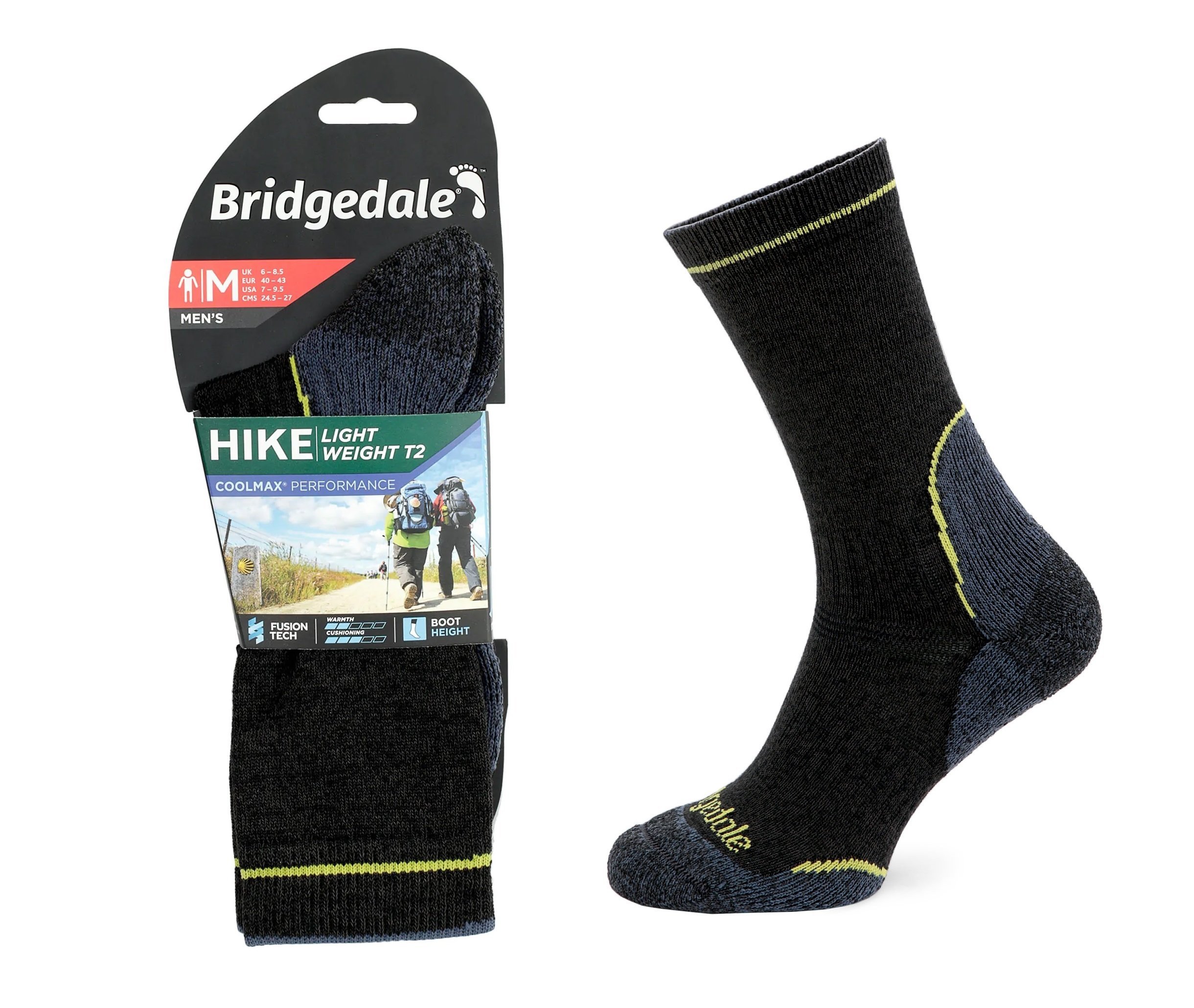 Skarpety Bridgedale HIKE LW COOL PERF blk/lime L