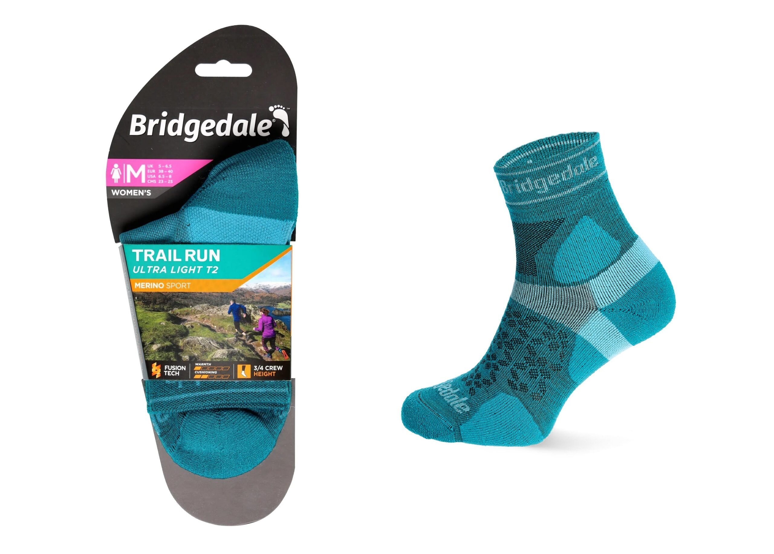 Skarpety Bridgedale UL T2 MERINO 3/4 LD teal L