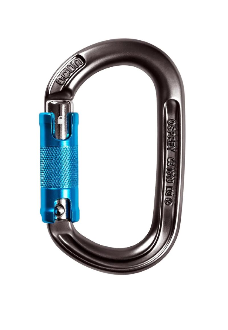 Karabinek zatrzaśnik karabińczyk Ocun OSPREY TRIPLE anthracite/blue