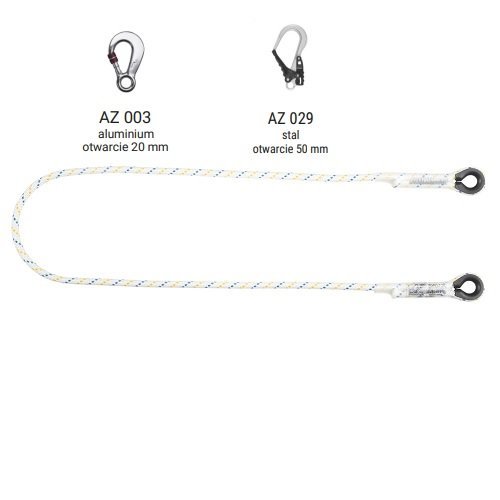 LB 101 - Linka bezpieczeństwa z zatrzaśnikami AZ003, AZ029 - dł. 1.6 m