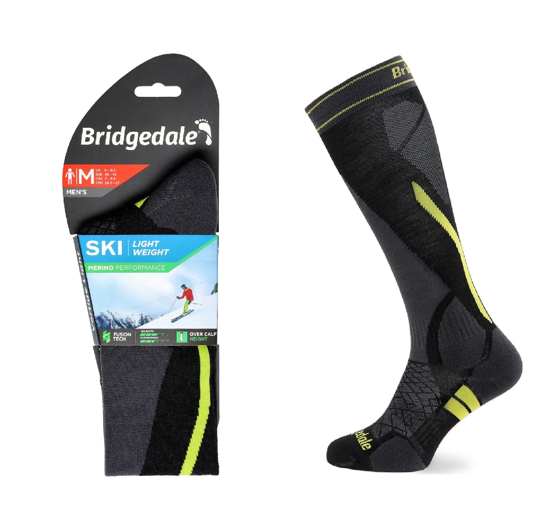Skarpety Bridgedale SKI LW END black/lime XL