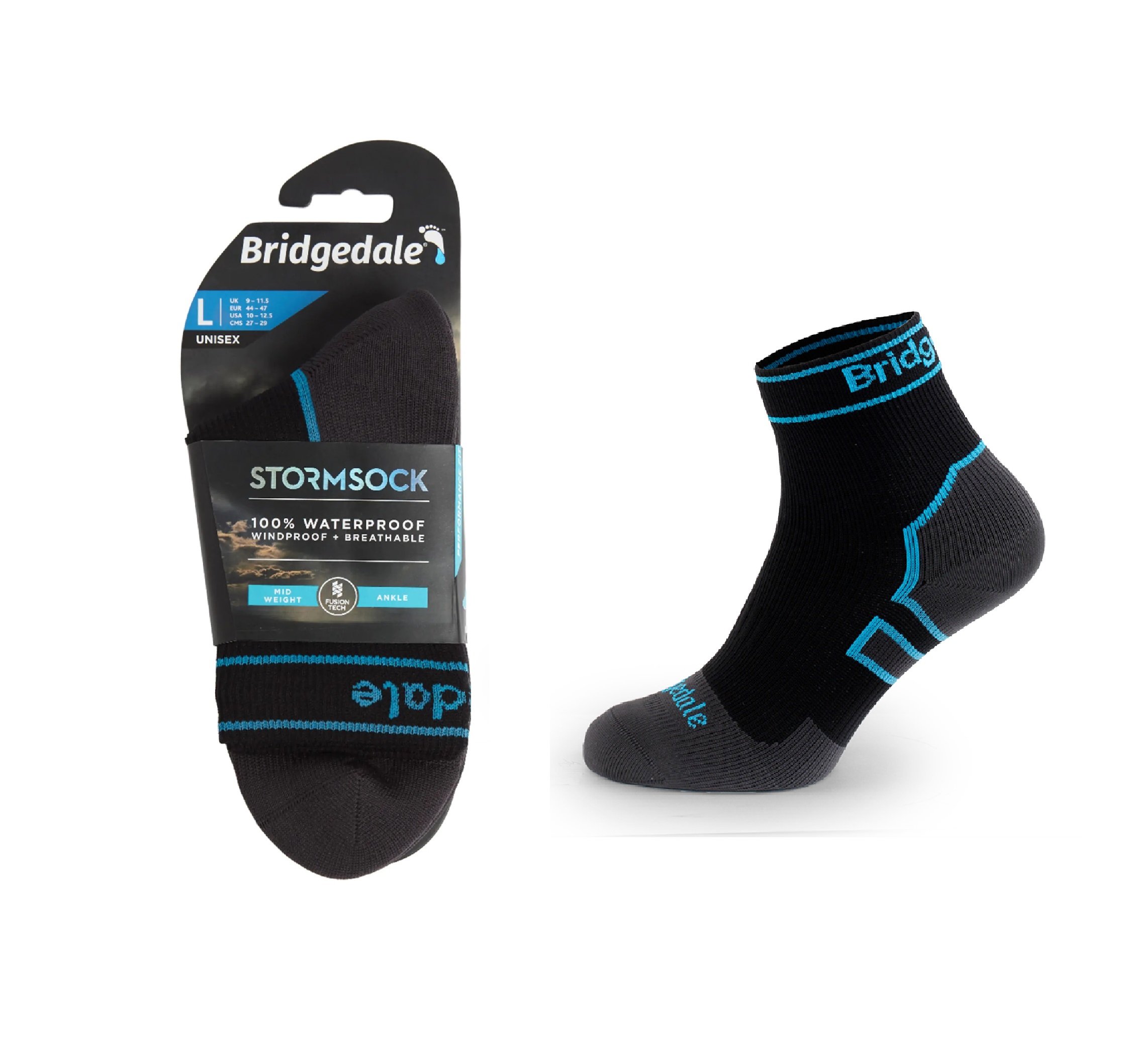 Skarpety Bridgedale STORM SOCK MW ANKLE blk/blu S