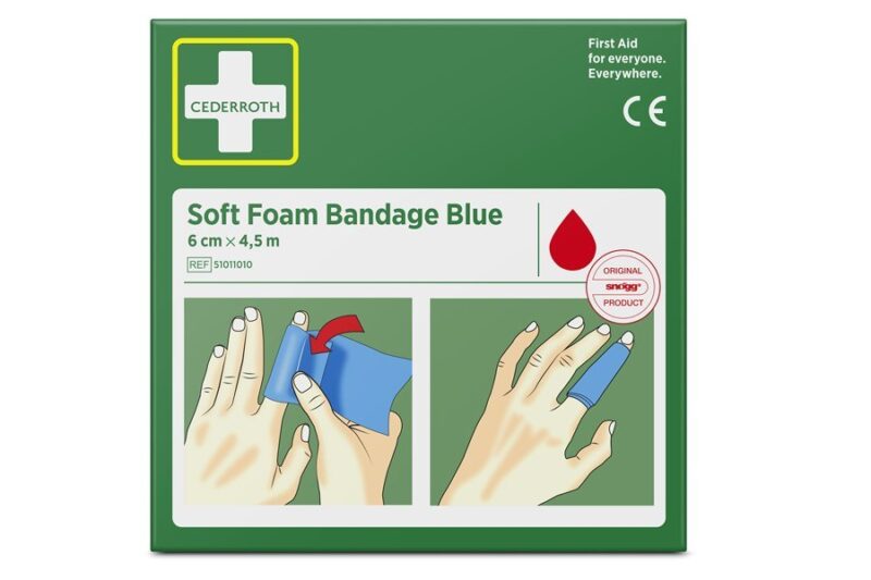Bandaż piankowy niebieski Cederroth Soft Foam Bandage 6 cm x 4,5 m REF 51011010