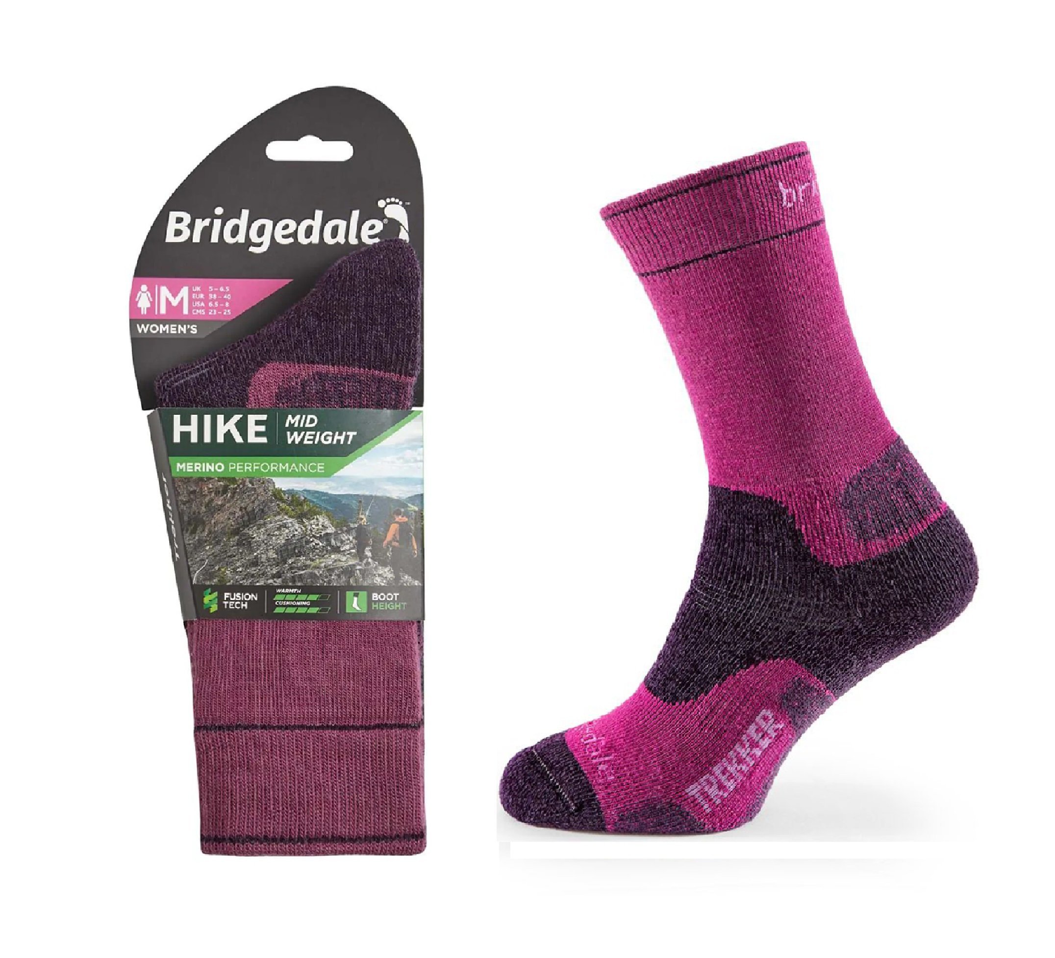 Skarpety Bridgedale HIKE MW END BO ORI LD berry L