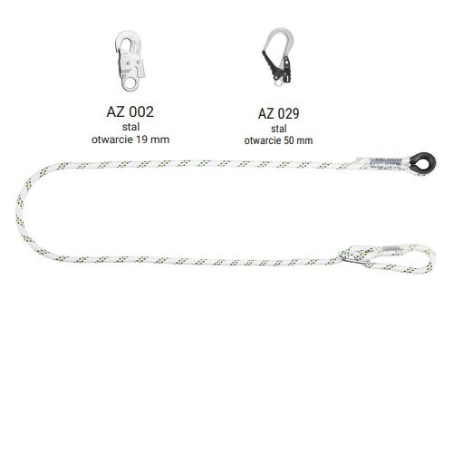 LB 100 – Linka bezpieczeństwa regulowana z zatrzaśnikami AZ002, AZ029 – dł. 1.4 m