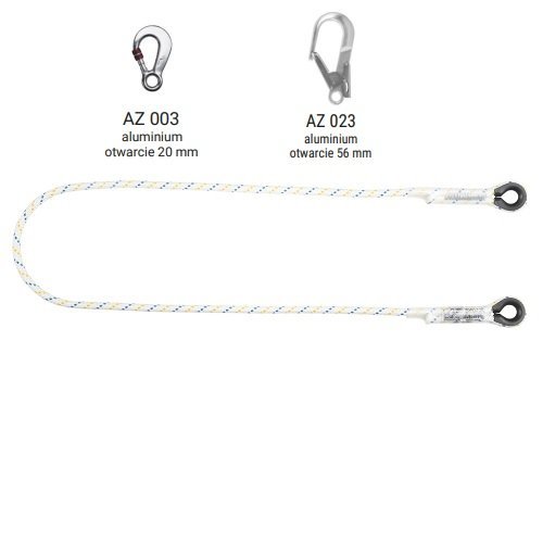 LB 101 - Linka bezpieczeństwa z zatrzaśnikami AZ003, AZ023 - dł. 2 m